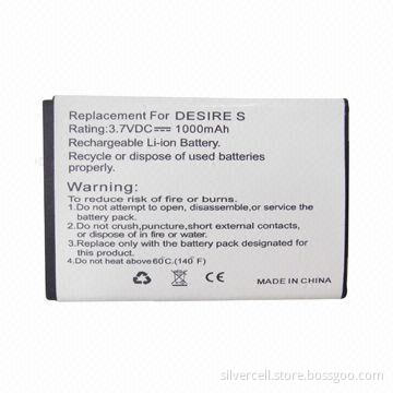 PDA Li-ion Battery Pack for HTC Desire with 1,000mAh Capacity, OEM/ODM Orders Welcomed